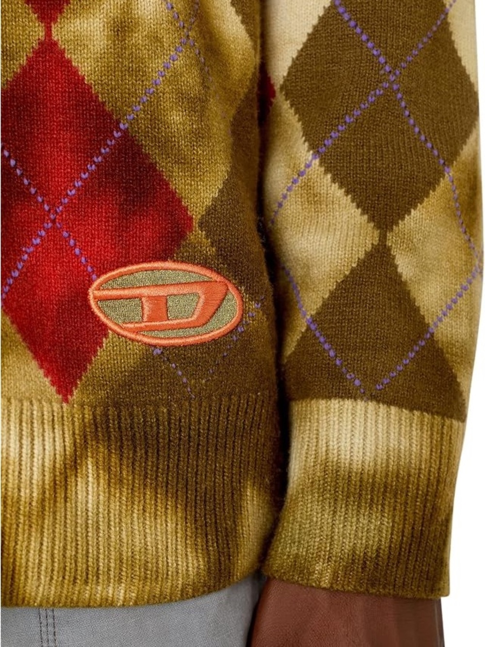Diesel Cardigan Argyle Tie Dye